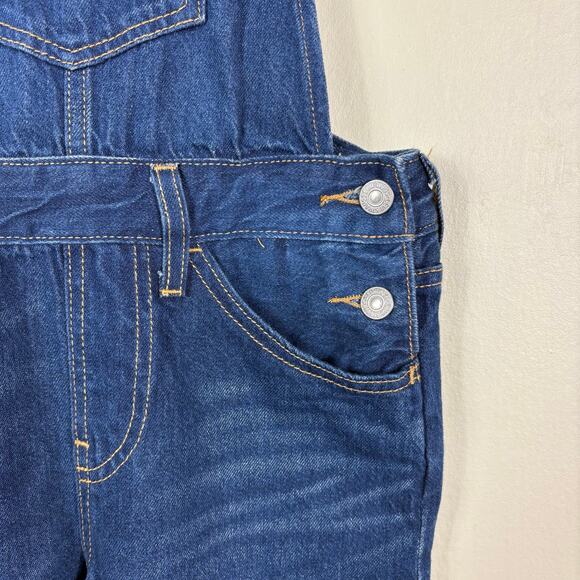 Levi's Premium Denim Dark Wash Tapered Skinny Leg Blue Jean Overalls - Picture 5 of 13